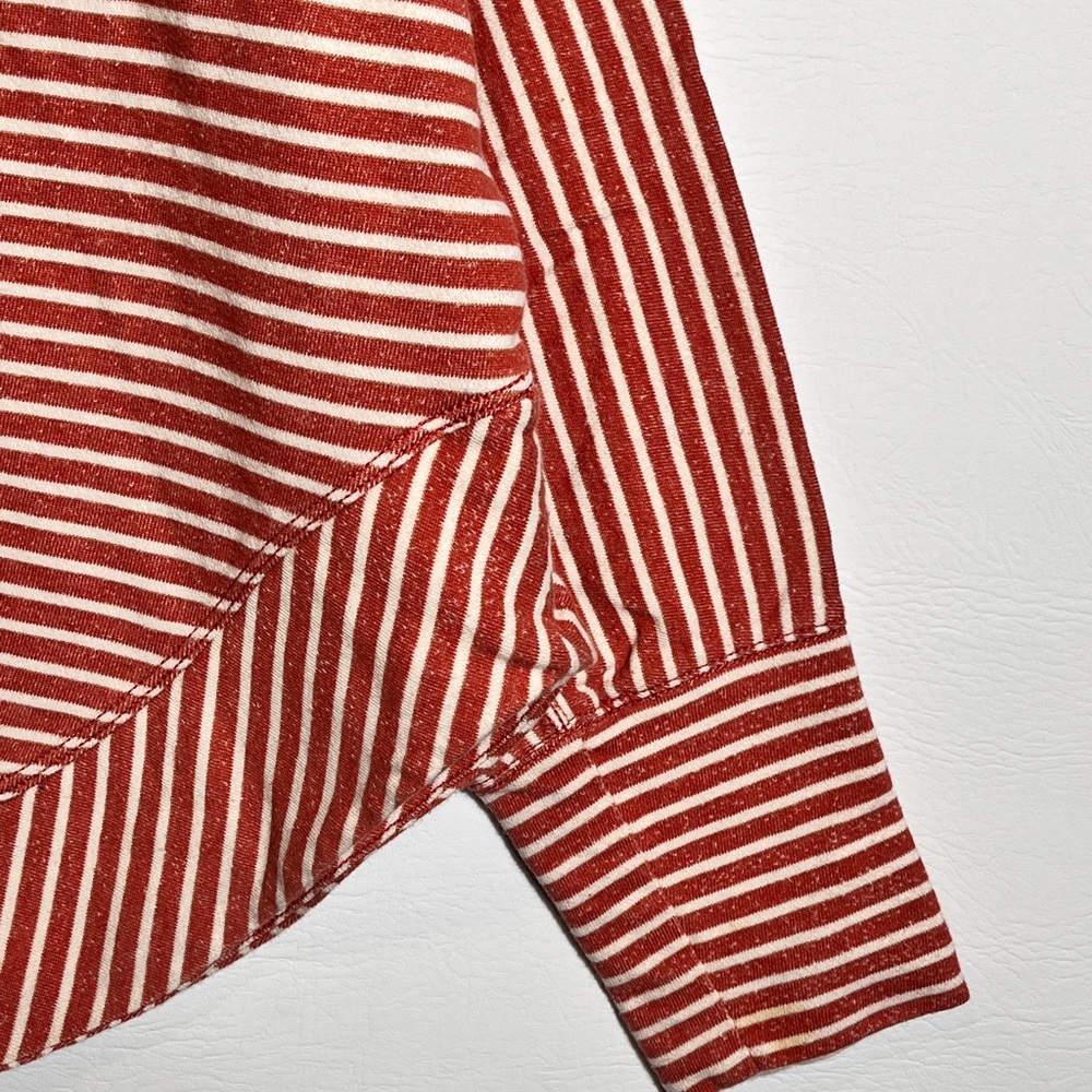 Pilcro by Anthropologie Red Cream Striped Sweatshirt Large - Picture 3 of 12